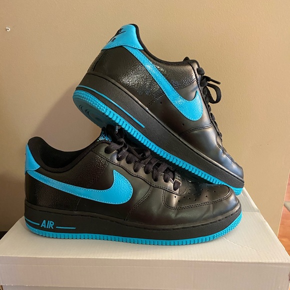 nike air force 1 black and turquoise